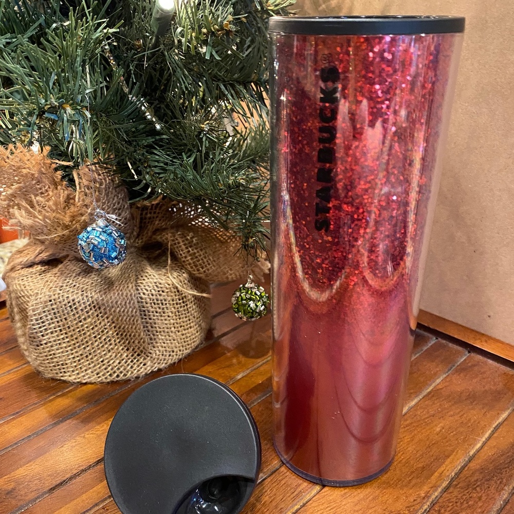 Starbucks 16 oz tumbler in glitter red